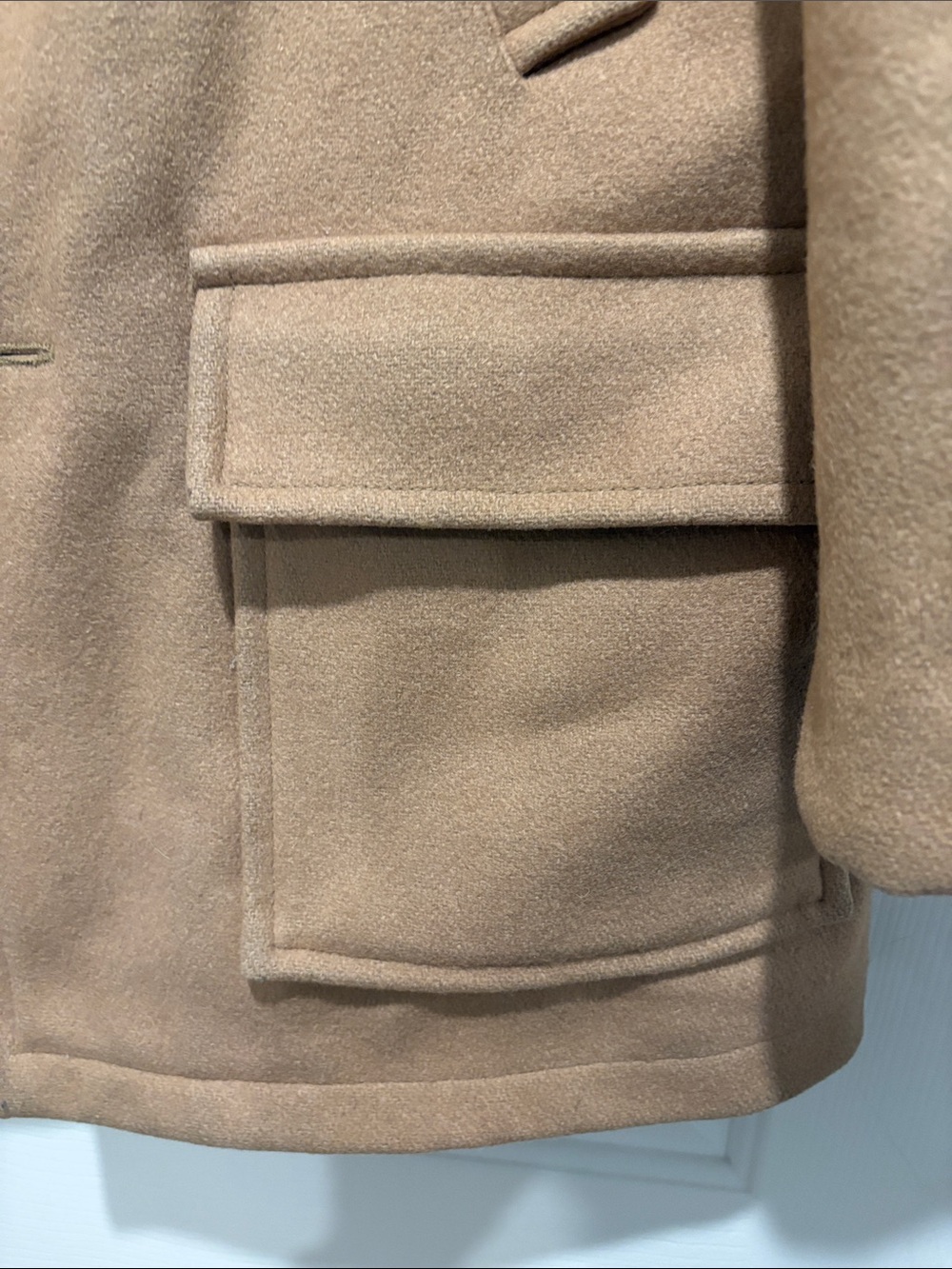 Weatherpal  by Lee War Vintage  Camel Wool Blend Coat with Orange Quilted Lining - Picture 4 of 11